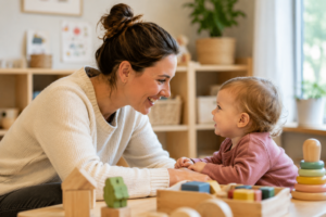 pedagogisch medewerker met kind